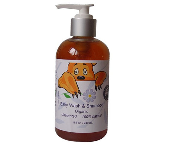 Gel douche et shampoing bébé bio pour peaux sensibles,